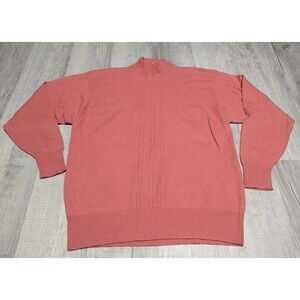 Precious Fibers Women's Coral Peach 100% Cashmere Mock Neck Sweater Sz 1X